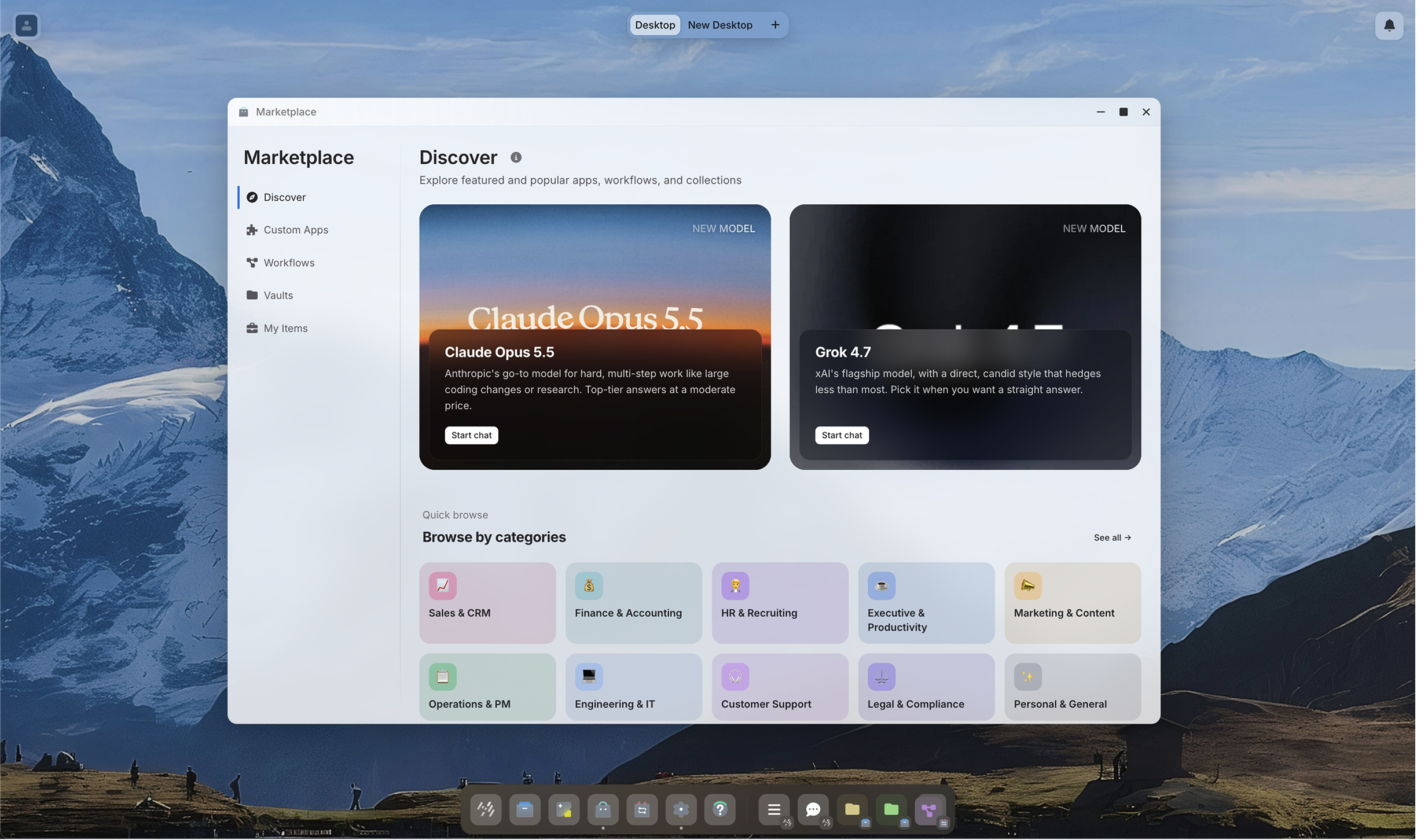 Flat chat evolving into the agent desktop